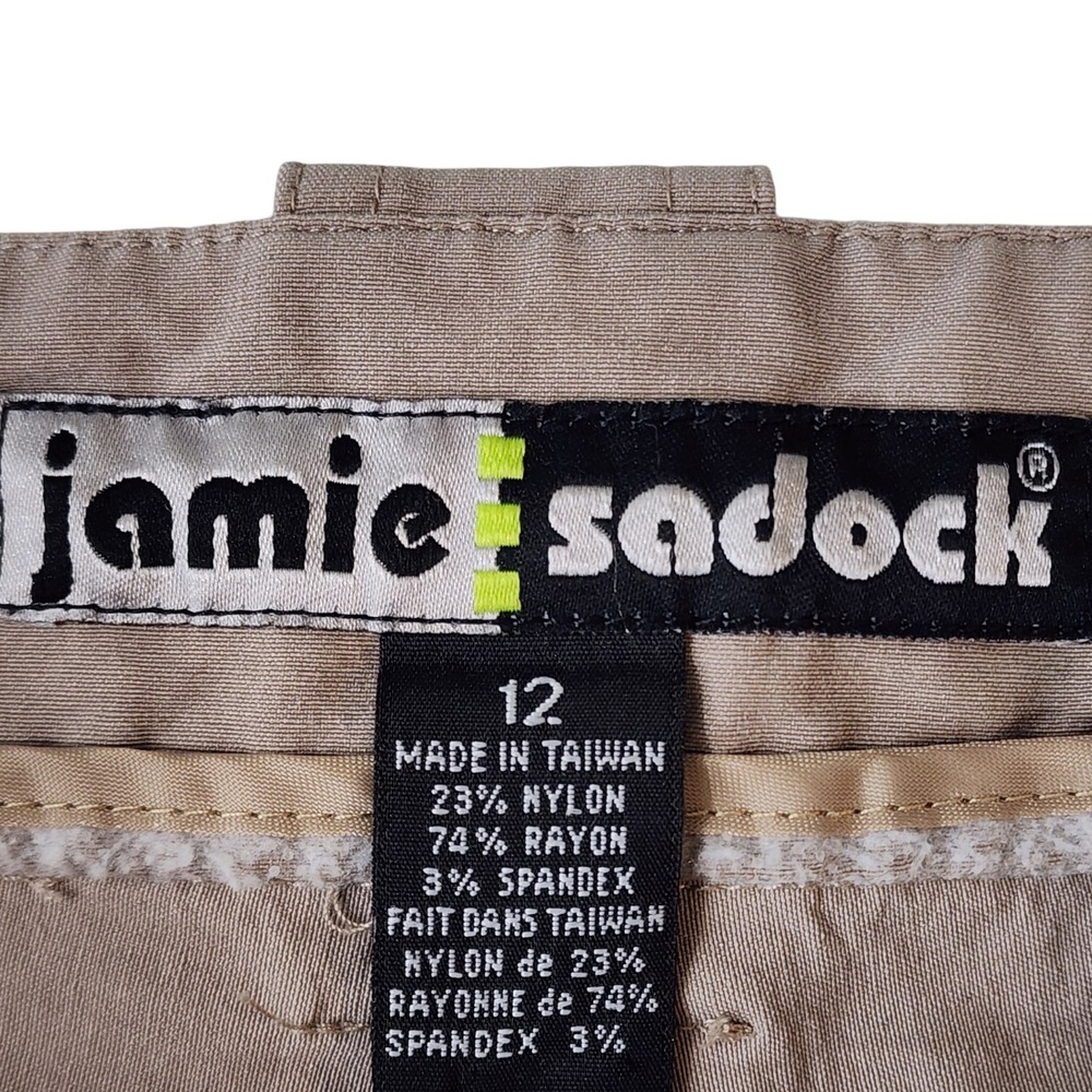 Jamie Sadock Tan Bermuda Knee Shorts Womens 12 Golf Stretch Multi-Pocket Cargo - Picture 2 of 7